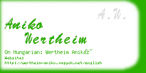 aniko wertheim business card